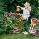 A Young Girl Watering a Plants