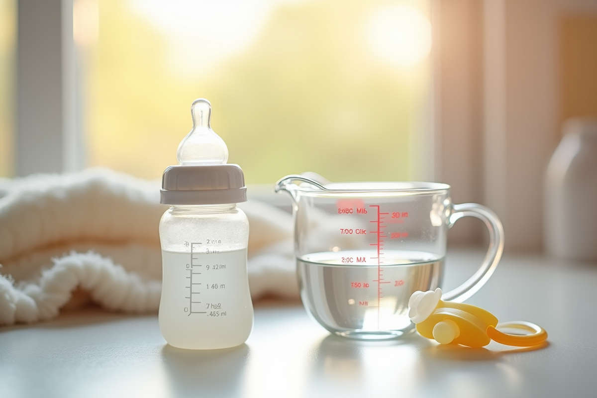 Biberon et verre doseur avec 450 ml d