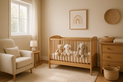 Photo hyperrealiste d'une chambre de bébé moderne et chaleureuse