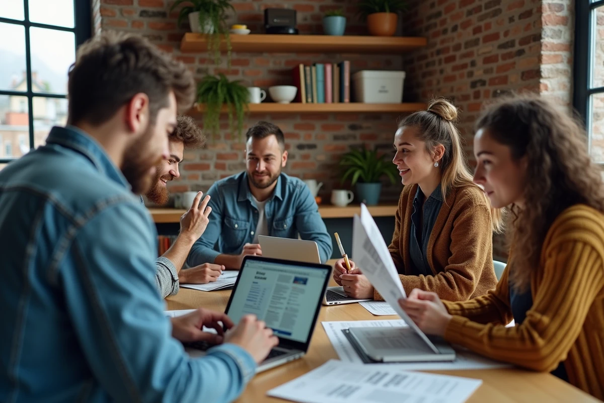 Groupe diversifié discutant autour d