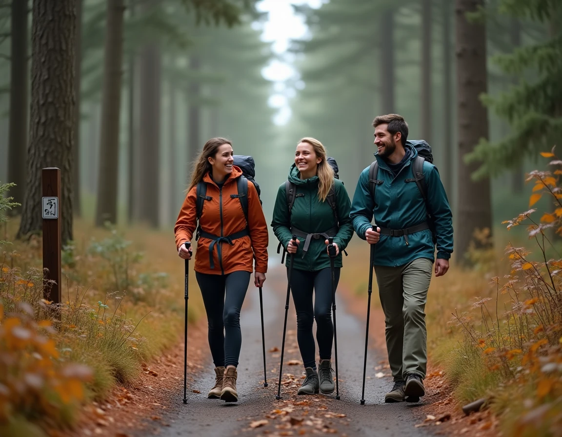 Groupe d'amis en randonnée dans la Forêt-Noire pendant un pont de vacances scolaires en Bade-Wurtemberg 2026
